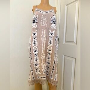 NWT Anthropologie Maeve Women's Embroidered Midi Summer Dress Size Small